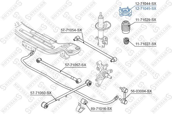 Suspension Strut Support Mount 12-71045-SX