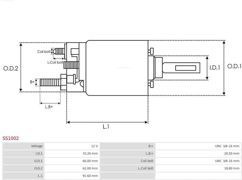 Solenoid Switch, starter AS SS1002 - image 4