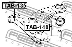 Mounting, control/trailing arm TAB-135