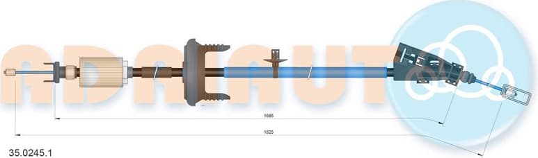 Cable Pull, parking brake 35.0245.1