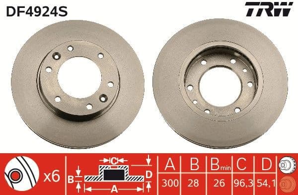 Brake Disc TRW SINGLE DF4924S - image 3