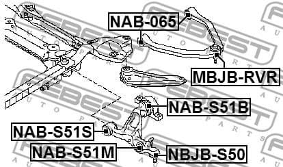 Mounting, control/trailing arm NAB-S51S - image 2