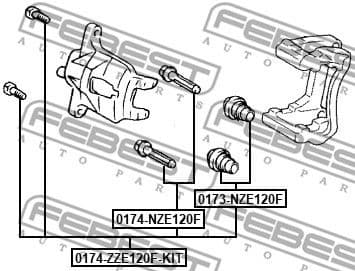 Guide Bolt, brake caliper 0174-ZZE120F-KIT - image 2
