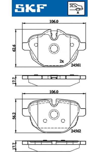 Brake pads rear VKBP 90075