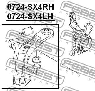 Control/Trailing Arm, wheel suspension 0724-SX4RH