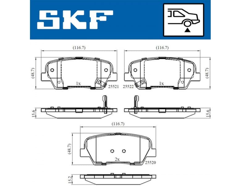 Brake pads rear VKBP 90335 A