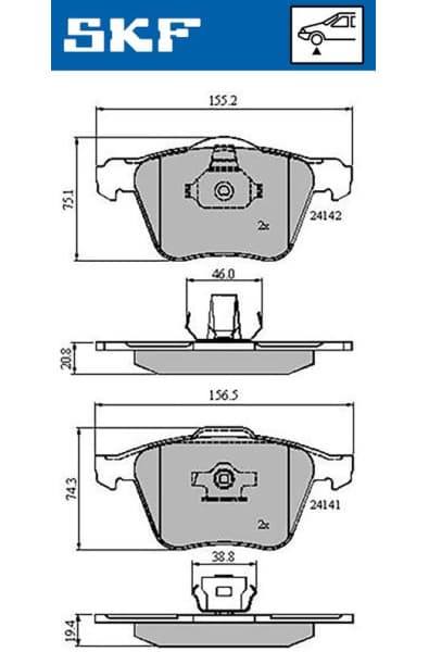 Brake pads front VKBP 80455