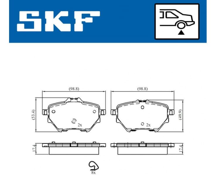 Brake pads rear VKBP 90101