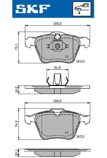 Brake Pad Set, disc brake VKBP80224