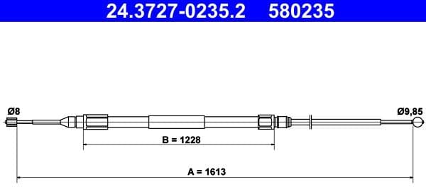 Cable Pull, parking brake 24.3727-0235.2