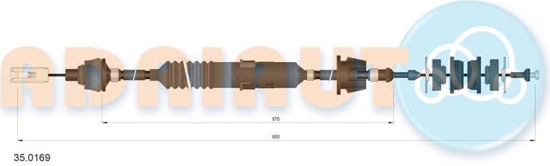 Cable Pull, clutch control 35.0169