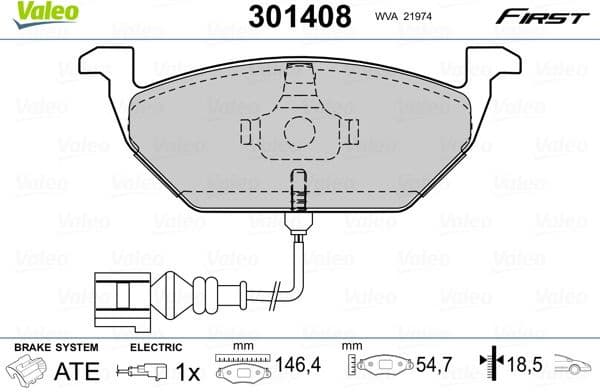 Brake Pad Set, disc brake ESSENTIAL 301408