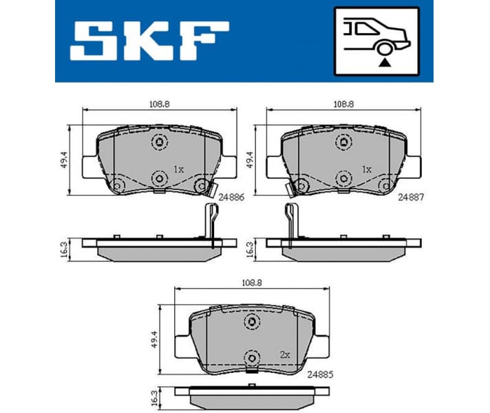 Brake pads rear VKBP 90458 A