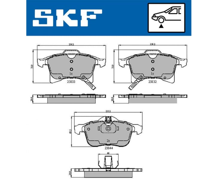 Brake pads front VKBP 80043 A