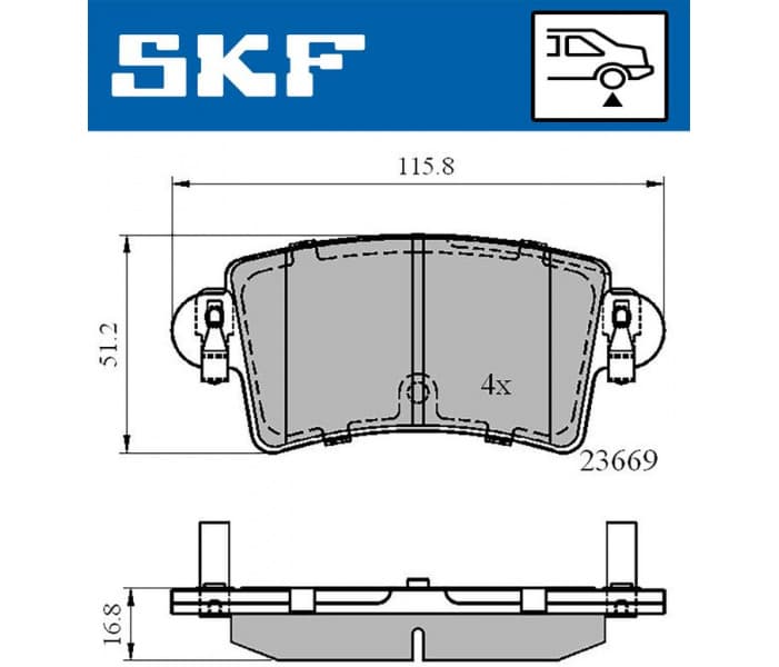 Brake pads rear VKBP 90097
