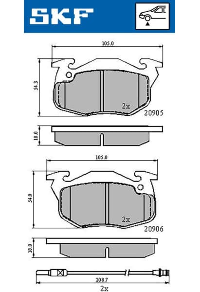 Brake Pad Set, disc brake VKBP80238E