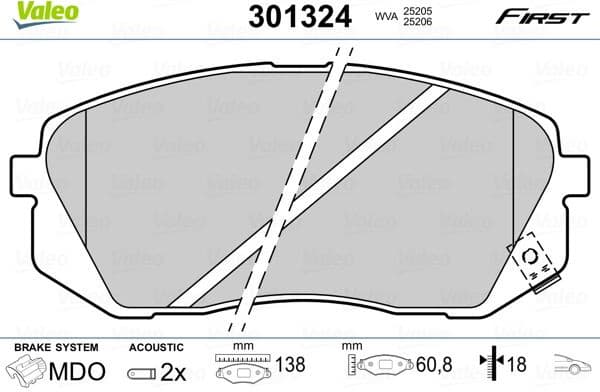 Brake Pad Set, disc brake ESSENTIAL 301324