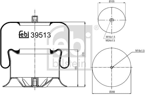 Bellow, air suspension 39513