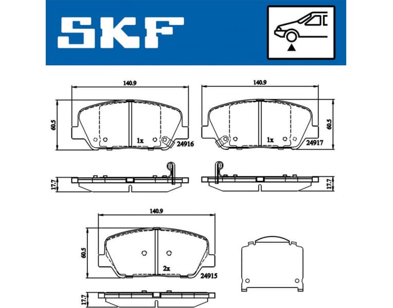 Brake pads front VKBP 80228 A
