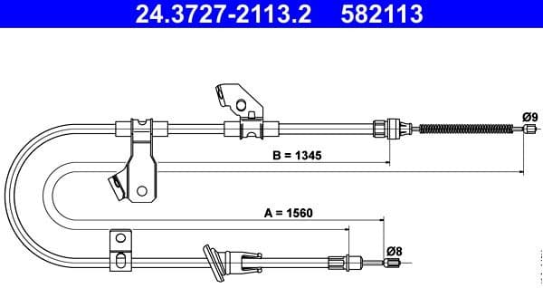 Cable Pull, parking brake 24.3727-2113.2