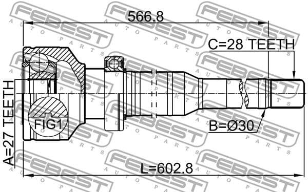 Joint Kit, drive shaft 2711-XC60RH - image 2
