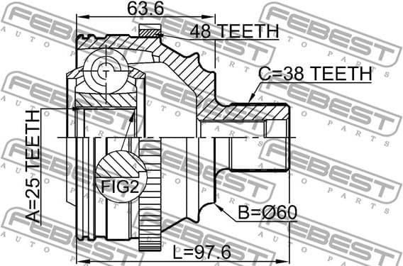 Joint Kit, drive shaft 2310-TRSYNA48 - image 2