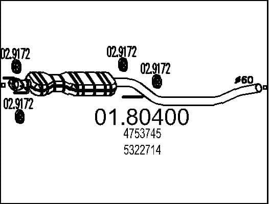Centre Muffler 01.80400