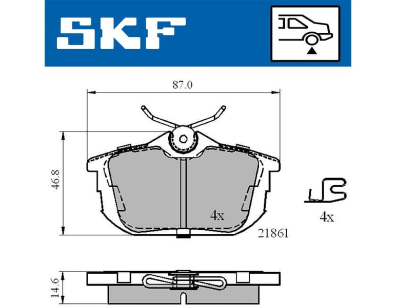 Brake Pad Set, disc brake VKBP90160A