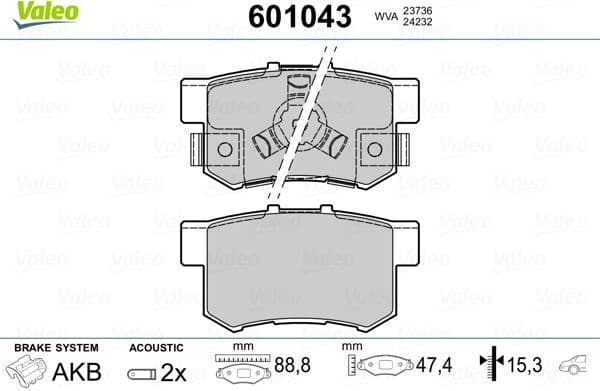 Brake Pad Set, disc brake 601043