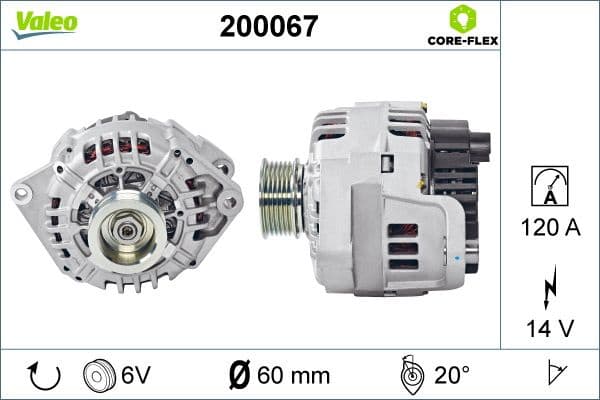 Alternator VALEO CORE-FLEX 200067