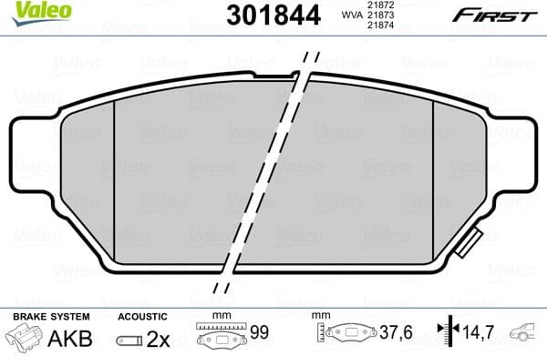 Brake Pad Set, disc brake ESSENTIAL 301844