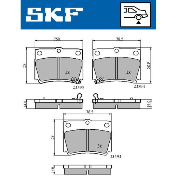 Brake Pad Set, disc brake VKBP90640A