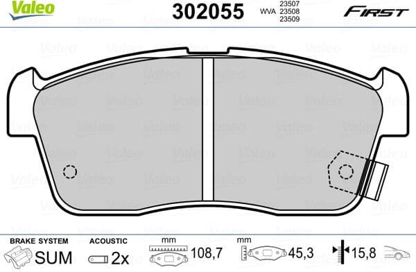 Brake Pad Set, disc brake ESSENTIAL 302055