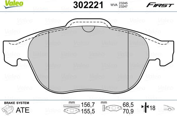 Brake Pad Set, disc brake ESSENTIAL 302221