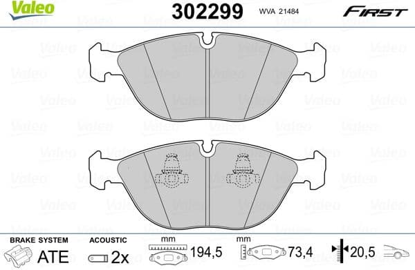 Brake Pad Set, disc brake ESSENTIAL 302299