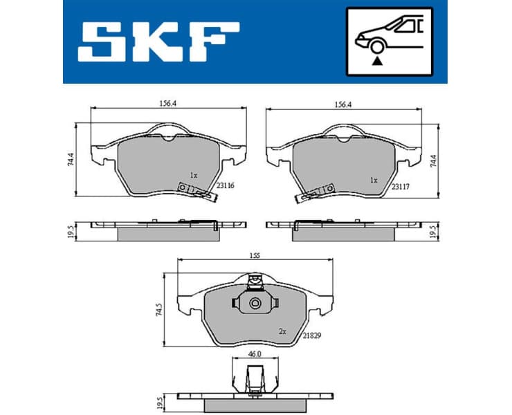 Brake Pad Set, disc brake VKBP80424A