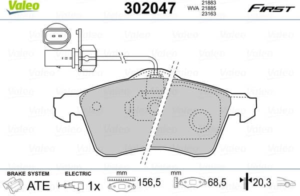 Brake Pad Set, disc brake ESSENTIAL 302047