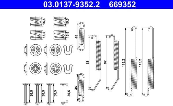 Accessory Kit, brake shoes 03013793522