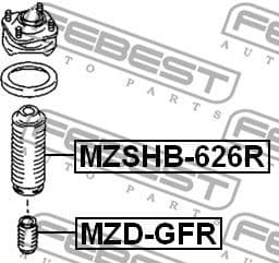 Protective Cap/Bellow, shock absorber MZSHB-626R - image 2