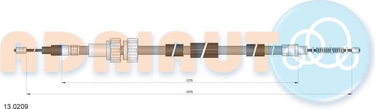 Cable Pull, parking brake 13.0209