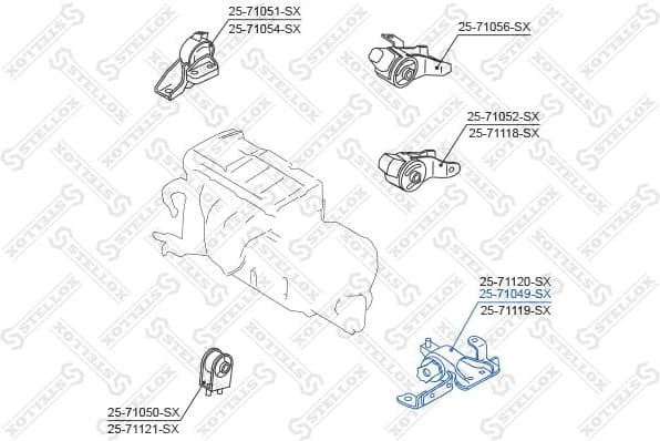 Mounting, engine 25-71049-SX - image 2