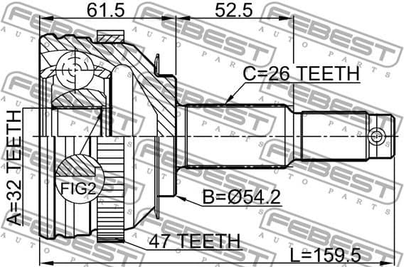 Joint Kit, drive shaft 2010-CARA47 - image 2