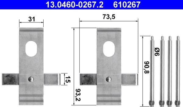 Accessory Kit, disc brake pad 13.0460-0267.2