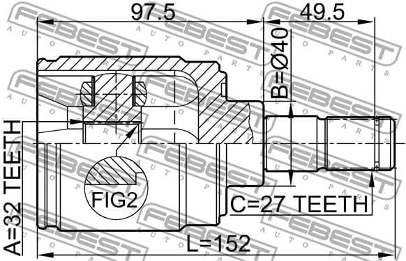 Joint Kit, drive shaft 0311-CRVATRH - image 2