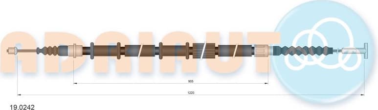Cable Pull, parking brake 19.0242