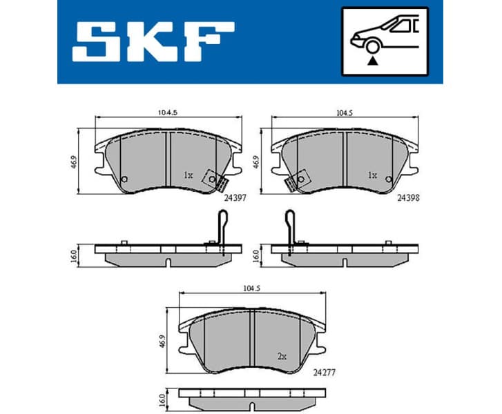 Brake Pad Set, disc brake VKBP80621A