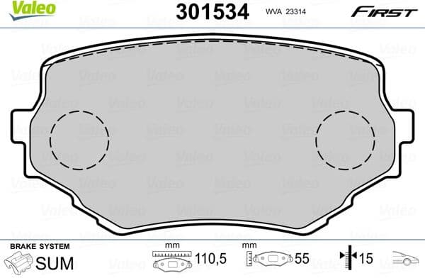 Brake Pad Set, disc brake ESSENTIAL 301534