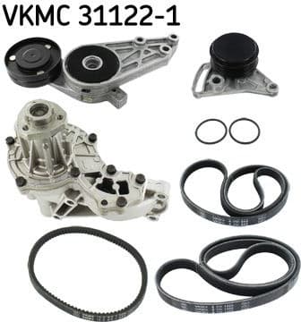Water Pump + V-ribbed Belt Kit VKMC311221 - image 2