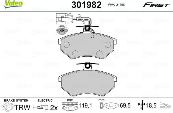 Brake Pad Set, disc brake ESSENTIAL 301982