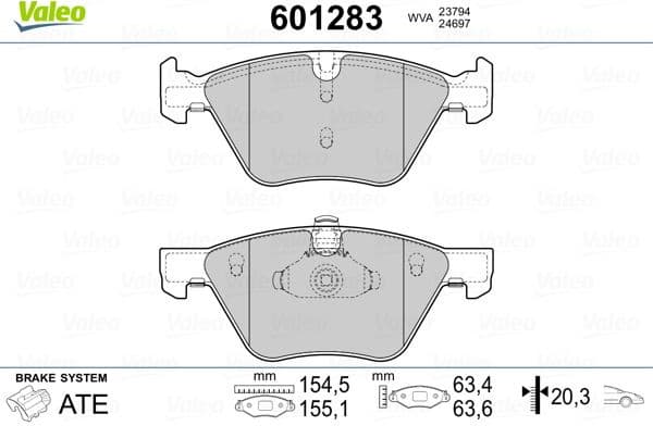 Brake Pad Set, disc brake 601283
